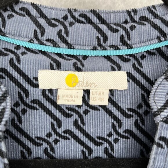 Boden Long Sleeve Cord Dress in Black and Gray - Picture 8 of 15